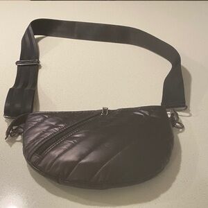 Sleek Black Quilted Crossbody Bag
